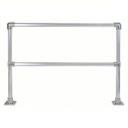 DESCRIPTION: (1) HANDRAIL SECTION BRAND/MODEL: HOLLAENDER #39K860 INFORMATION: SILVER, ALUMINUM SIZE: 42 IN TOP RAIL HT, 72 IN OVERALL LG, 5 IN X 5 IN