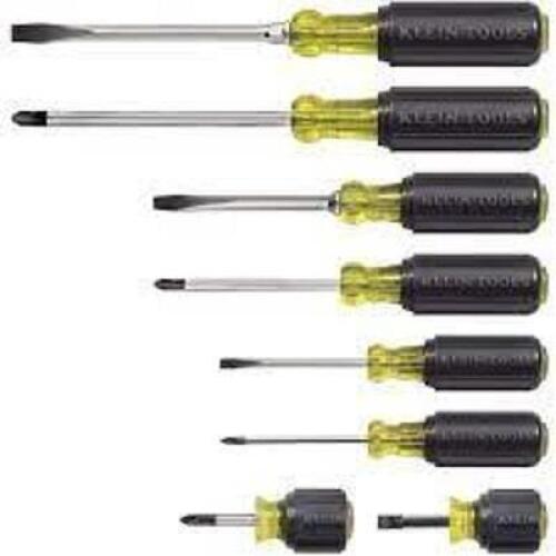 DESCRIPTION: (1) SCREWDRIVER SET BRAND/MODEL: KLEIN TOOLS #85078 INFORMATION: YELLOW HANDLES SIZE: 8 PIECE RETAIL$: $64.99 TOTAL QTY: 1