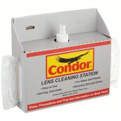 DESCRIPTION: (5) LENS CLEANING STATION BRAND/MODEL: CONDOR #44X057 SIZE: 1,200 WIPE COUNT, LOOSE, DRY, 4 IN (W) X 5 IN (L) WIPE SIZE RETAIL$: $21.43 E