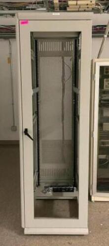 DESCRIPTION 24" X 36" X 84" SERVER RACK LOCATION BASEMENT SERVER ROOM SIZE 25" X 36" X 84" QUANTITY 1