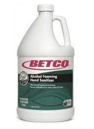 DESCRIPTION: (2) ALCOHOL FOAMING HAND SANITIZER BRAND/MODEL: BETCO SIZE: 1 GALLON RETAIL$: $40.00 EA QTY: 2
