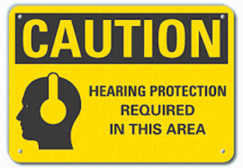 DESCRIPTION: (1) CAUTION HEARING PROTECTION REQUIRED IN THIS AREA SIGN RETAIL$: $18.12 EA QTY: 1