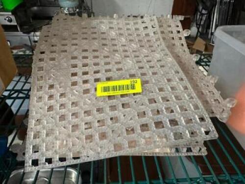 (12) 12" X 12" CLEAR PLASTIC BAR MATS