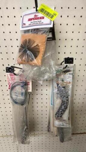 LARGE GROUP OF WOODWIND CLEANING SWABS AND FLEXIBLE STICKS