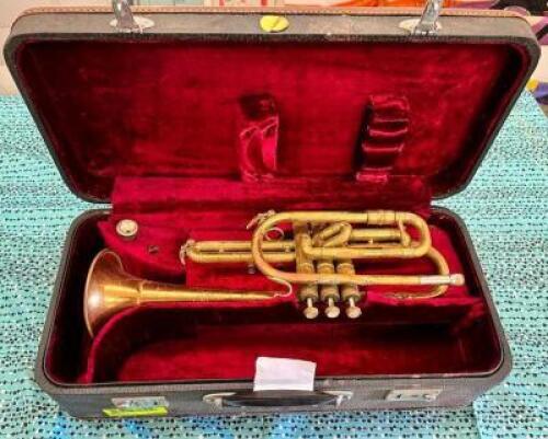 J.W. YORK AND SONS CORNET WITH CASE
