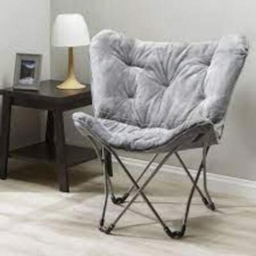 FOLDING FAUX FUR BUTTERFLY CHAIR