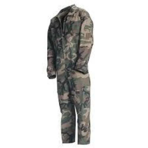 DESCRIPTION: (5) SET OF COVERALLS BRAND/MODEL: DOGS INFORMATION: WOODLAND CAMO SIZE: X-LARGE REGULAR RETAIL$: $50.00 EA QTY: 5