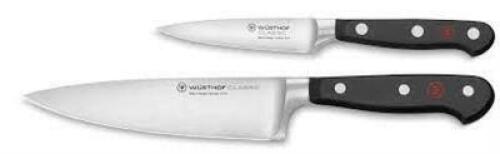DESCRIPTION: (2) KITCHEN KNIVES BRAND/MODEL: WUSTHOF INFORMATION: MUST COME INSPECT RETAIL$: $115.00 TOTAL QTY: 2