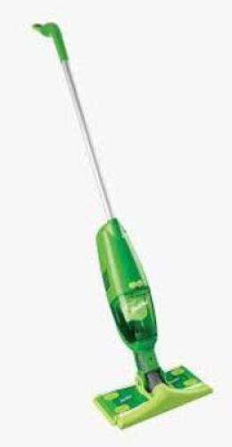 DESCRIPTION: (1) WET JET SPRAY MOP BRAND/MODEL: SWIFFER #FS4000 INFORMATION: GREEN SIZE: WIRED, PLUG IN RETAIL$: $29.39 EA QTY: 1