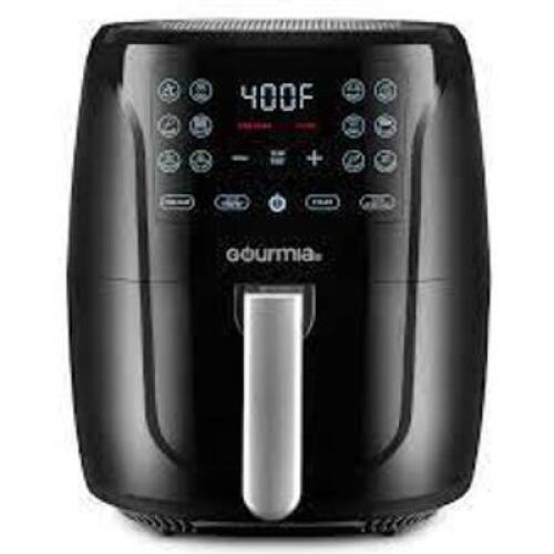 DESCRIPTION: (1) DIGITAL AIR FRYER BRAND/MODEL: GOURMIA INFORMATION: STAINLESS AND BLACK SIZE: 7 QT RETAIL$: $71.99 EA QTY: 1