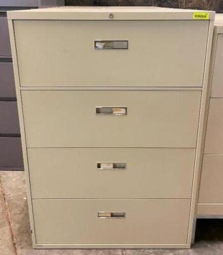 DESCRIPTION (4) 4-DRAWER FILING CABINETS SIZE 36"X18"X64" THIS LOT IS SOLD BY THE PIECE QUANTITY: X BID 4