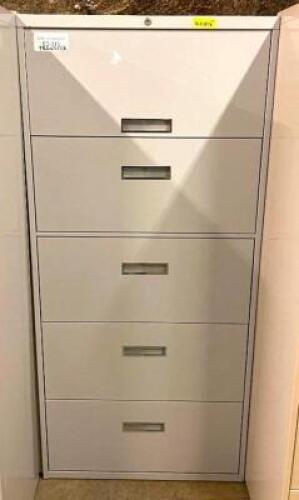 DESCRIPTION (2) 5-DRAWER FILING CABINETS SIZE 30"X18"X64" THIS LOT IS SOLD BY THE PIECE QUANTITY: X BID 2