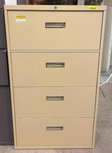 DESCRIPTION (3) 4-DRAWER FILING CABINETS SIZE 30"X18"X52" THIS LOT IS SOLD BY THE PIECE QUANTITY: X BID 3