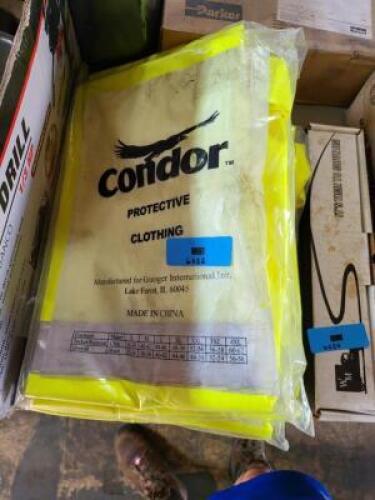 DESCRIPTION: (5) HI VIS RAIN BIB OVERALL BRAND/MODEL: CONDOR #4GE68 INFORMATION: HI VIS YELLOW SIZE: MEDIUM RETAIL$: $38.39 EA QTY: 5
