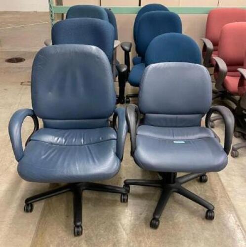 DESCRIPTION (8) BLUE OFFICE CHAIRS THIS LOT IS SOLD BY THE PIECE QUANTITY: X BID 8
