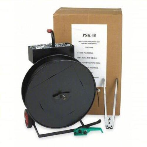 DESCRIPTION: (1) PLASTIC STRAPPING KIT BRAND/MODEL: PRODUCT NUMBER #2CXL6 INFORMATION: BLACK SIZE: FITS 1/2 IN STRAP WD, 0.025 IN THICK, 775 LB BREAK