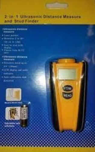DESCRIPTION: (2) ULTRASONIC DISTANCE MEASURE AND STUD FINDER BRAND/MODEL: ZIRCON #72-13010 INFORMATION: YELLOW SIZE: 2' TO 40' RETAIL$: $23.99 EA QTY:
