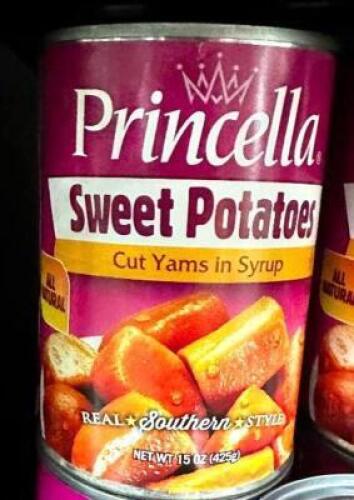 (21)- CANS OF SWEET POTATOES
