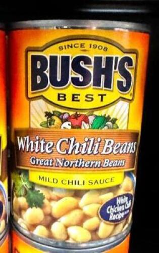 (20)- CANS OF WHITE CHILI BEANS