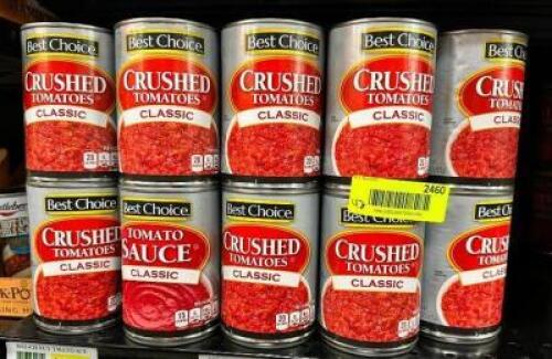 (42)- CANS OF TOMATOES AND TOMATO SAUCE