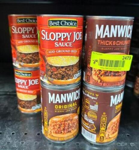 (24)- CANS OF ASSORTED SLOPPY JOE SAUCE