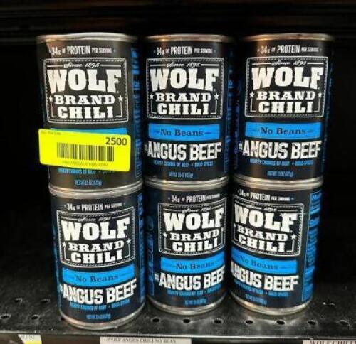 (6)- CANS OF ANGUS BEEF CHILI