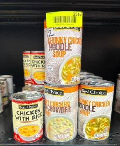 (12)- CANS OF ASSORTED CHICKEN SOUPS