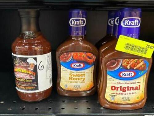 (6)- BOTTLES OF BBQ SAUCE