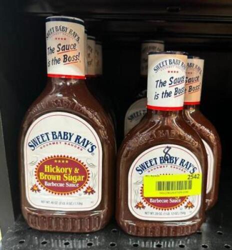 (8)- BOTTLES OF SWEET BABY RAYS BBQ SAUCE