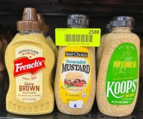 (6)- BOTTLES OF MUSTARD & HORSERADISH SAUCE