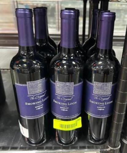 (9) BOTTLES OF SMOKING LOON MERLOT