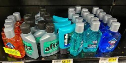 (38) ASSORTED BOTTLES OF AFTERSHAVE