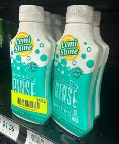 (6) BOTTLES OF LEMI SHINE RINSE CLEANER