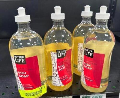 (4) BOTTLES OF BETTER LIFE DISH SOAP
