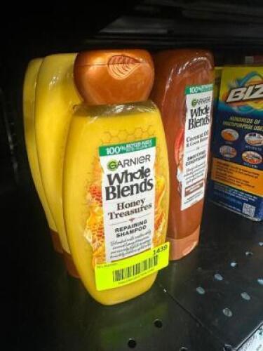 (5) ASSORTED GARNIER WHOLE BLENDS HAIR CARE PRODUCTS