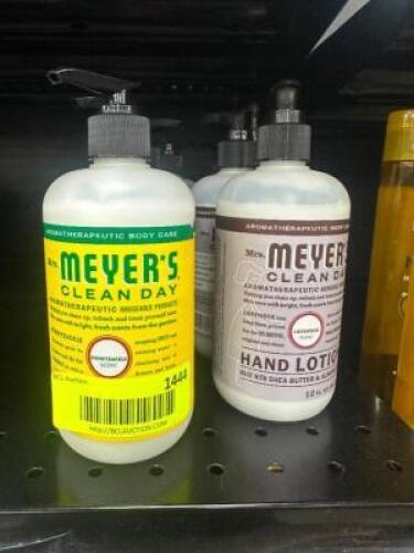 (6) ASSORTED BOTTLES OF MEYOERS HAND LOTION
