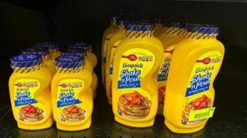 (12) BOTTLES OF BISQUCK SHAKE AND POUR