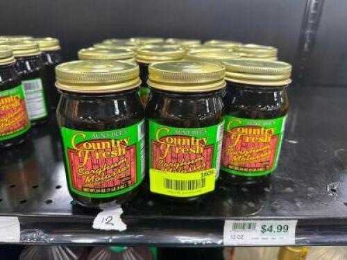 (12) JARS OF COUNTRY FRESH SORGHUM MOLASSES