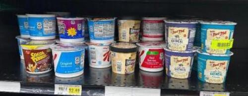 (1) LOT OF ASSORTED SINGLE SERVING CEREAL CUPS