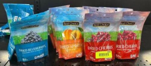 (10) ASSORTED BAGS OF DRIED FRUIT