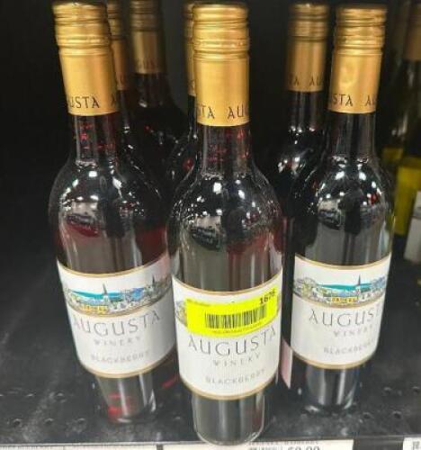 (12) BOTTLES OF AUGUST WINERY BLACKBERRY WINE.