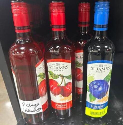 (10) ASSORTED BOTTLES OF ST. JAMES FRUIT FLAVORED WINE.