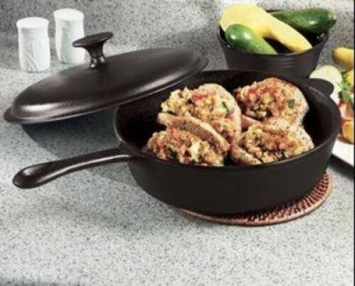3-Quart Large Cast Iron Fryer & Lid