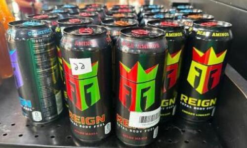 (22) CANS OF REIGN ENERGY DRINK