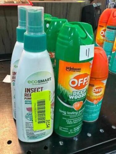 (11) ASSORTED BOTTLES OF BUG REPELLANT.