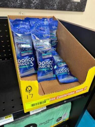 (17) PACKS OF DISPOSABLE RAZORS.