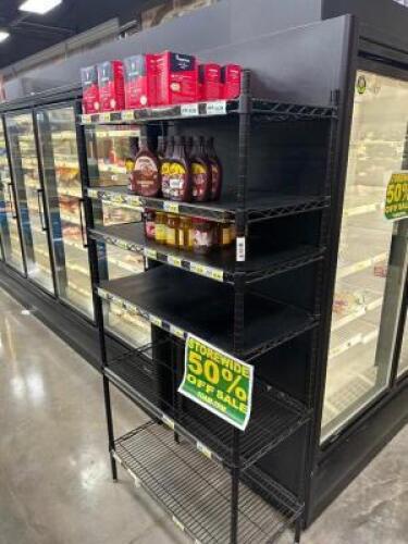 36" X 18" SIX TIER BLACK WIRE RACK.