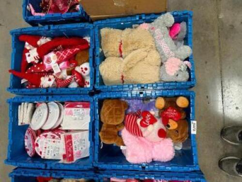 CONTENTS OF PALLET - ASSORTED VALENTINES DAY DECORATIONS.
