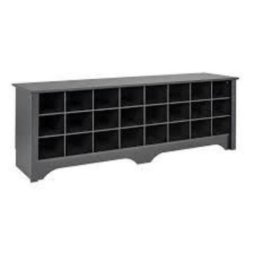 DESCRIPTION: (1) SHOW STORAGE CUBBIE BRAND/MODEL: PREPAC INFORMATION: BLACK SIZE: 60", 24 SHOES RETAIL$: $172.99 EA QTY: 1