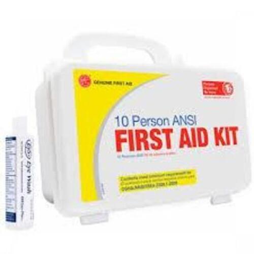 DESCRIPTION: (3) FIRST AID KIT BRAND/MODEL: GENUINE FIRST AID SIZE: 10 PERSON RETAIL$: $35.00 EA QTY: 3